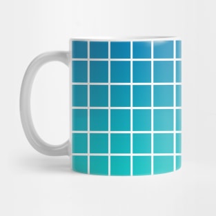 Teal and Turquoise Gradient Grid Mug